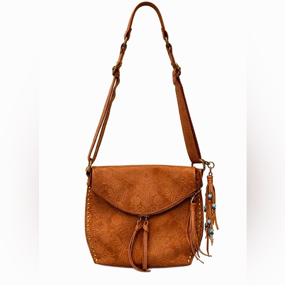 The Sak Handbags - The Sak Women’s Silverlake Leather Tobacco Floral Embossed Crossbody Bag